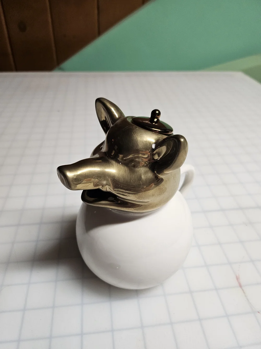 Hog's Head Copper Tea Pot/Cream Pourer